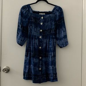 ZARA Tie Dye Button Front Dress